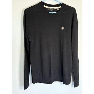 Ted Baker London Lightweight Black Wool Sweater Size 3(s/m) Old money MSRP $175